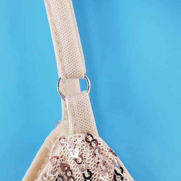 Gold tone sequined lined tank top Large - Picture 8 of 12